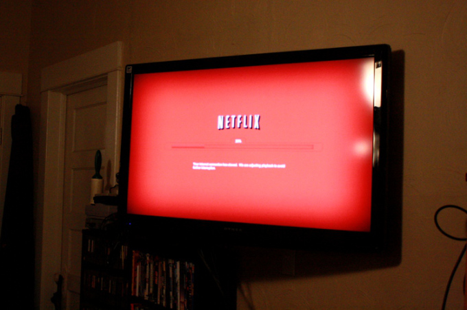 Netflix splash screen on a television